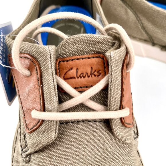 Clarks Gereld Tie Casual Shoes Size 8M Olive Textile Lace Up Ortholite Comfort main image 10